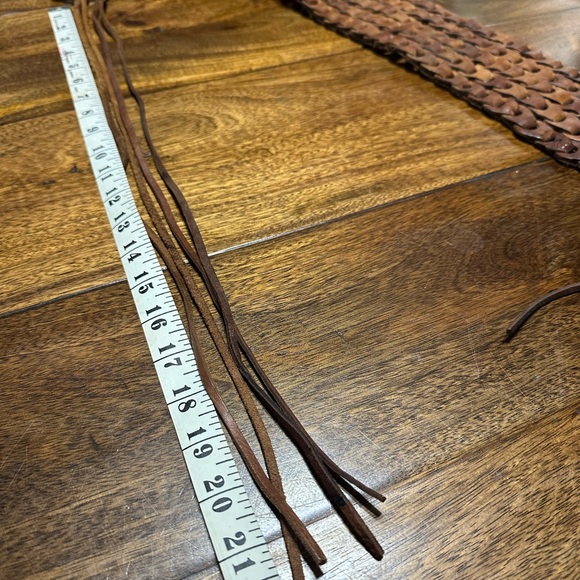 Womens Vintage Boho Brown Leather Braided Belt - Picture 11 of 15